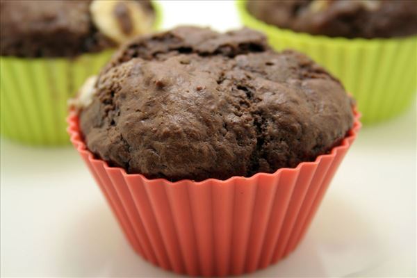 Muffins med tredobbelt chokolade
