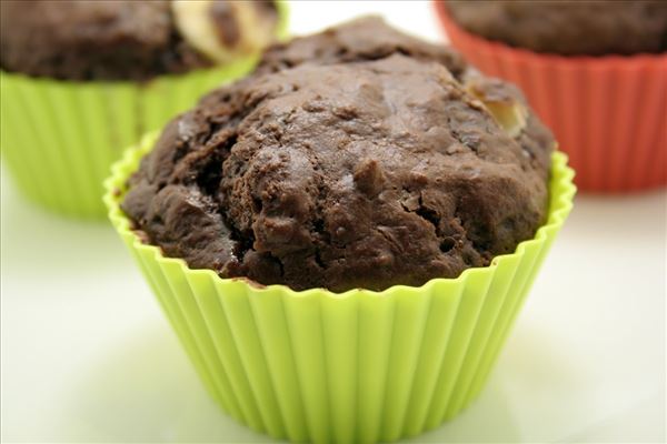 Muffins med tredobbelt chokolade