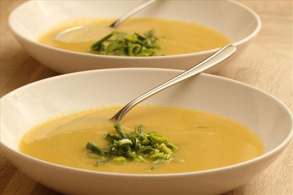 Grønsagssuppe med porre og selleri