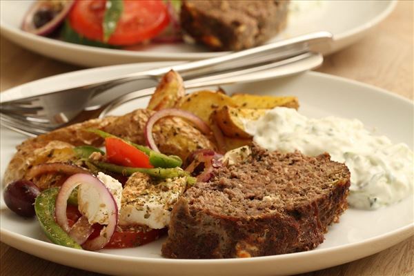 Græsk farsbrød med tzatziki