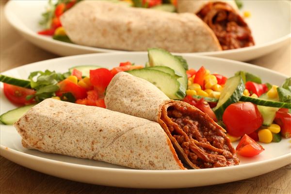 Mexicanske wraps med svinekød