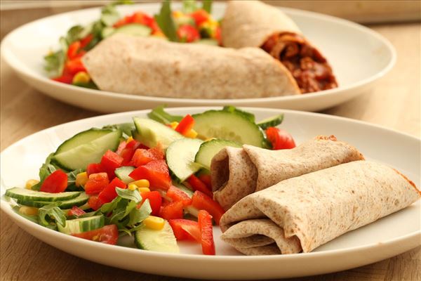 Mexicanske wraps med svinekød