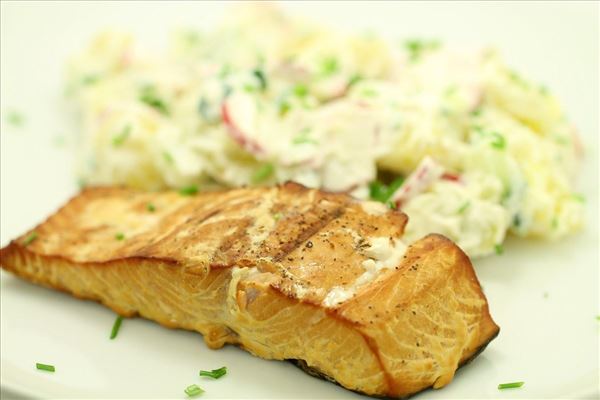 Grillstegt laks med kartoffelsalat