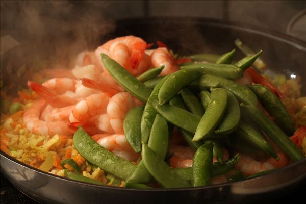 Wok med rejer