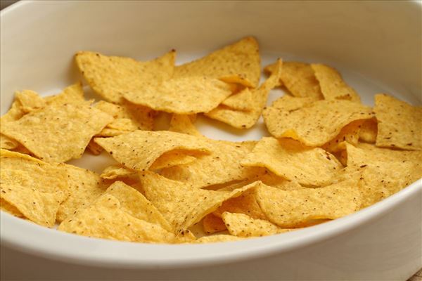 Nachos med kylling og cheddarost