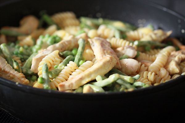 Let og lækker kalkunfad med pasta