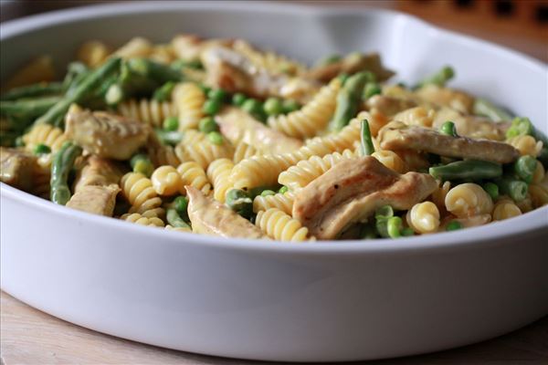 Let og lækker kalkunfad med pasta