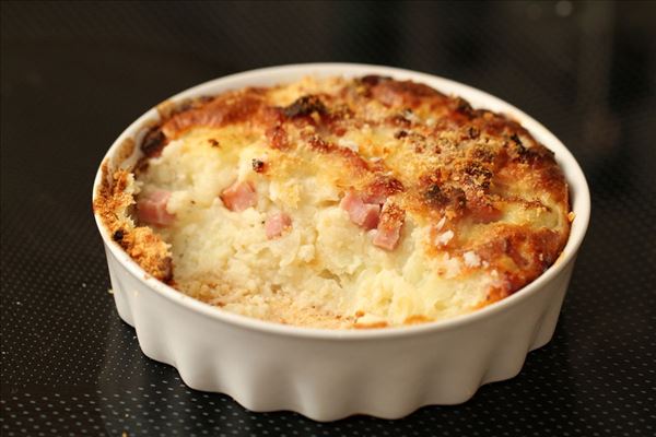 Blomkålsgratin med skinke