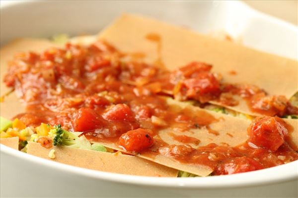 Margits vegetarlasagne med bulgur og gulerødder