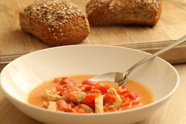 Peberfrugtsuppe med kalkun