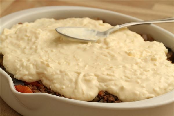 Hurtig moussaka med lammefars