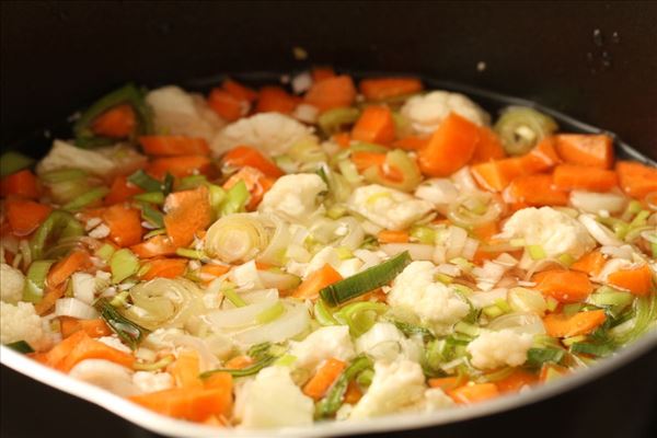 Grønsagssuppe med hjemmelavet kødboller