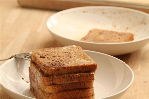 French toast med jordbær og melon