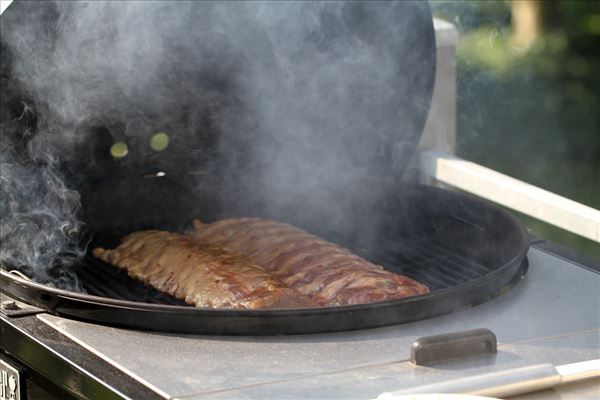 Grillstegte ribben (spareribs) med salat