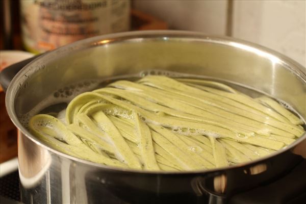 Pasta med tomatsovs og kylling