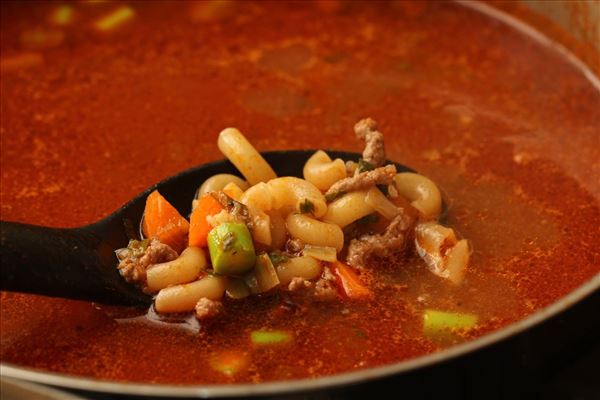 Krydret suppe med oksekød