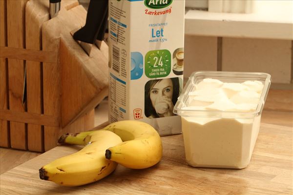 Banan milkshake med vanilleis